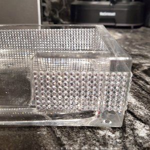 Hotel Collection Clear Vanity Tray with Rhinestones